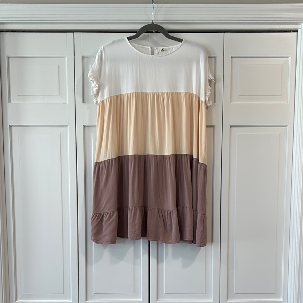 Colorblock Tiered Dress